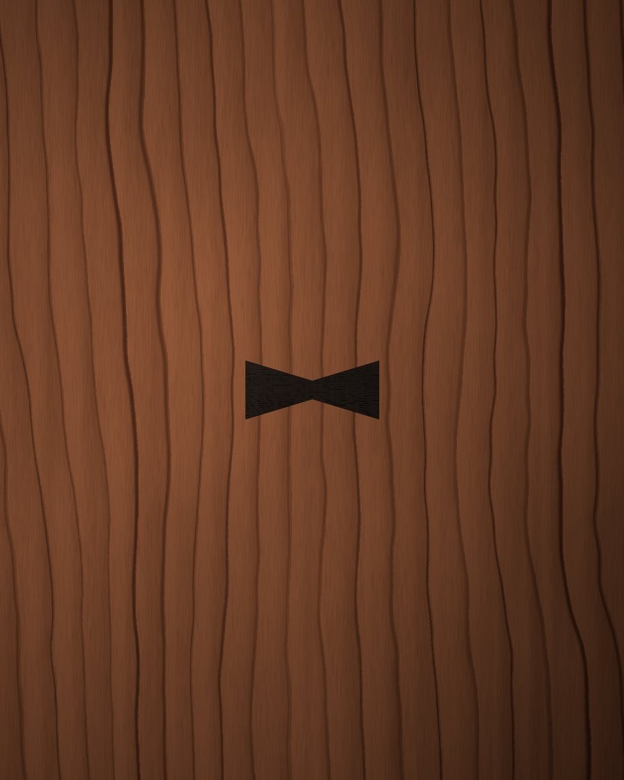 Cherry surface with a small ebony butterfly key set flush
